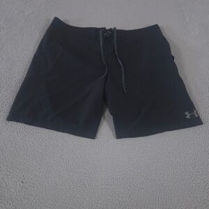 Under Armour Shorts Mens 42 Black Mania Tidal Boardshort Polyester HeatGear Logo
